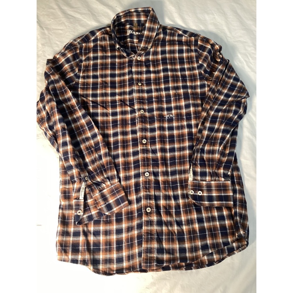 Blaser Shirt Flannel Plaid Button Down Shirt Long Sleeve Cotton Size Medium - Picture 2 of 6